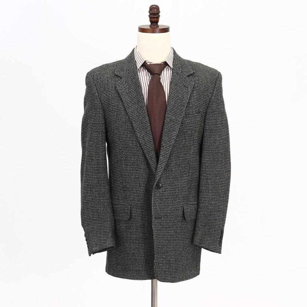 Joseph Abboud 42L Gray Check 2-Button Sport Coat Blazer Jacket B795